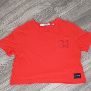 Calvin Klein Jeans Orange/Red Crop T-Shirt
